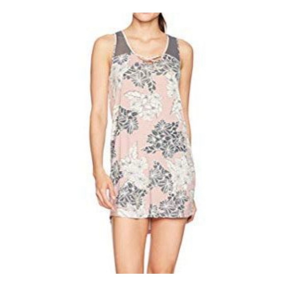 PJ SALVAGE Chemise Small Blush Pink NEW Floral Mesh Racerback Lounge Casual